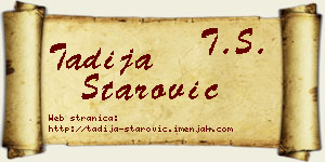 Tadija Starović vizit kartica